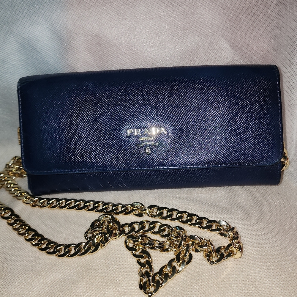 FLASH YARD SALE Prada Saffiano Navy Blue Limited Edition Crossbody